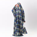 Prayer Dress Abaya Viscose Fabric One Piece | Elegant Islamic Prayer Attire for Women Prayer Dress (Paisley Blue)