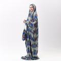 Prayer Dress Abaya Viscose Fabric One Piece | Elegant Islamic Prayer Attire for Women Prayer Dress (Paisley Blue)