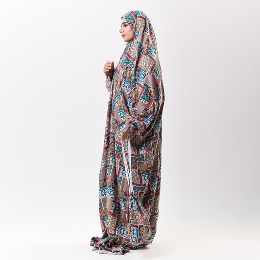 Prayer Dress Abaya Viscose Fabric One Piece | Elegant Islamic Prayer Attire for Women Prayer Dress (Paisley Green)