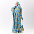 Prayer Dress Abaya Viscose Fabric One Piece | Elegant Islamic Prayer Attire for Women Prayer Dress (Paisley Turqouise)