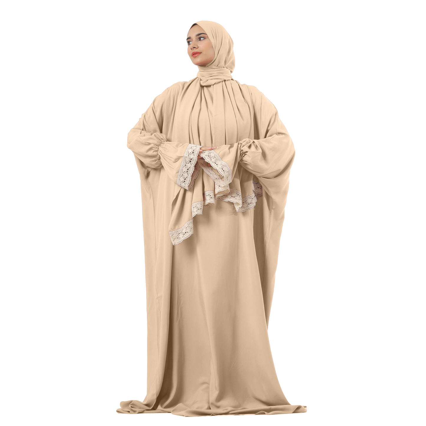 Prayer Dress One Piece With Headscarf Beige