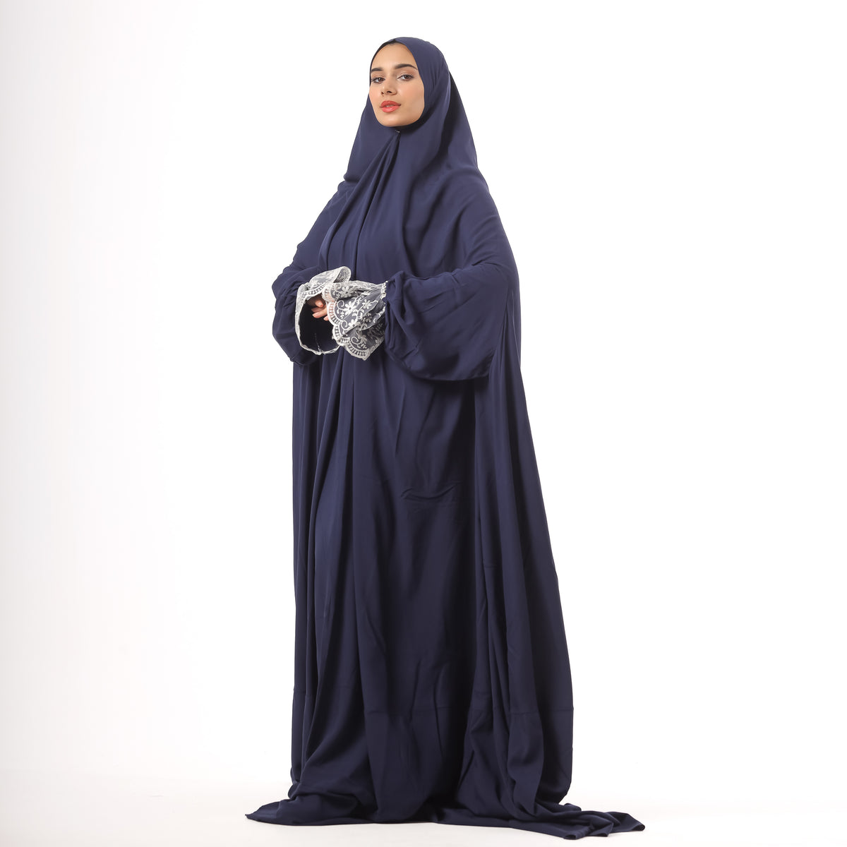 Prayer Dress One Piece Full Dress Blue Abaya