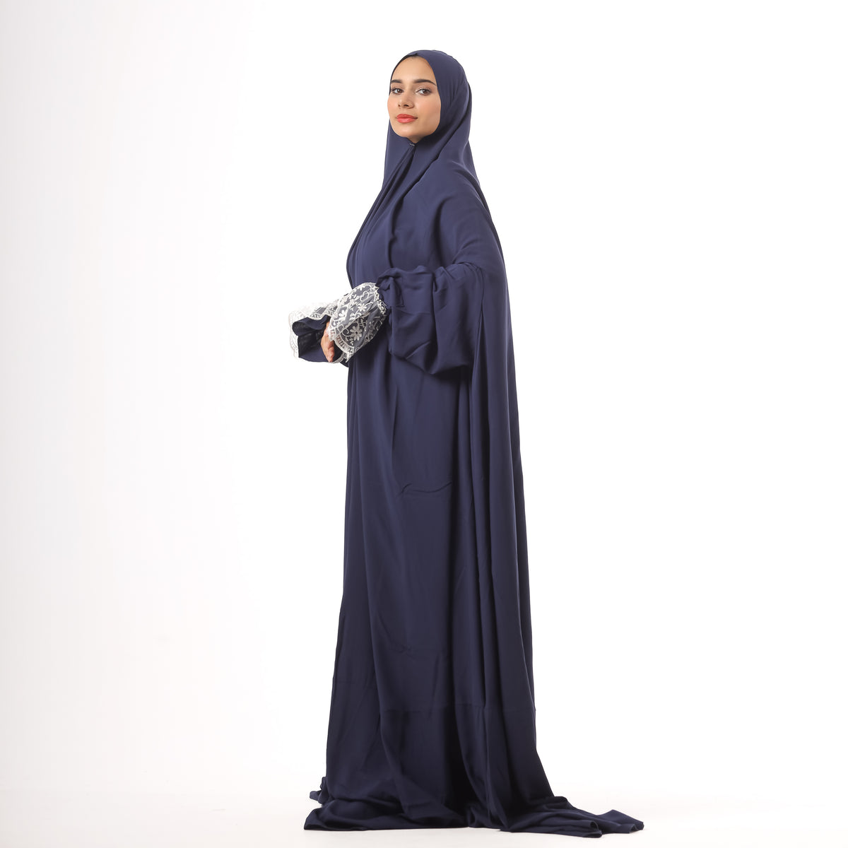 Prayer Dress One Piece Full Dress Blue Abaya