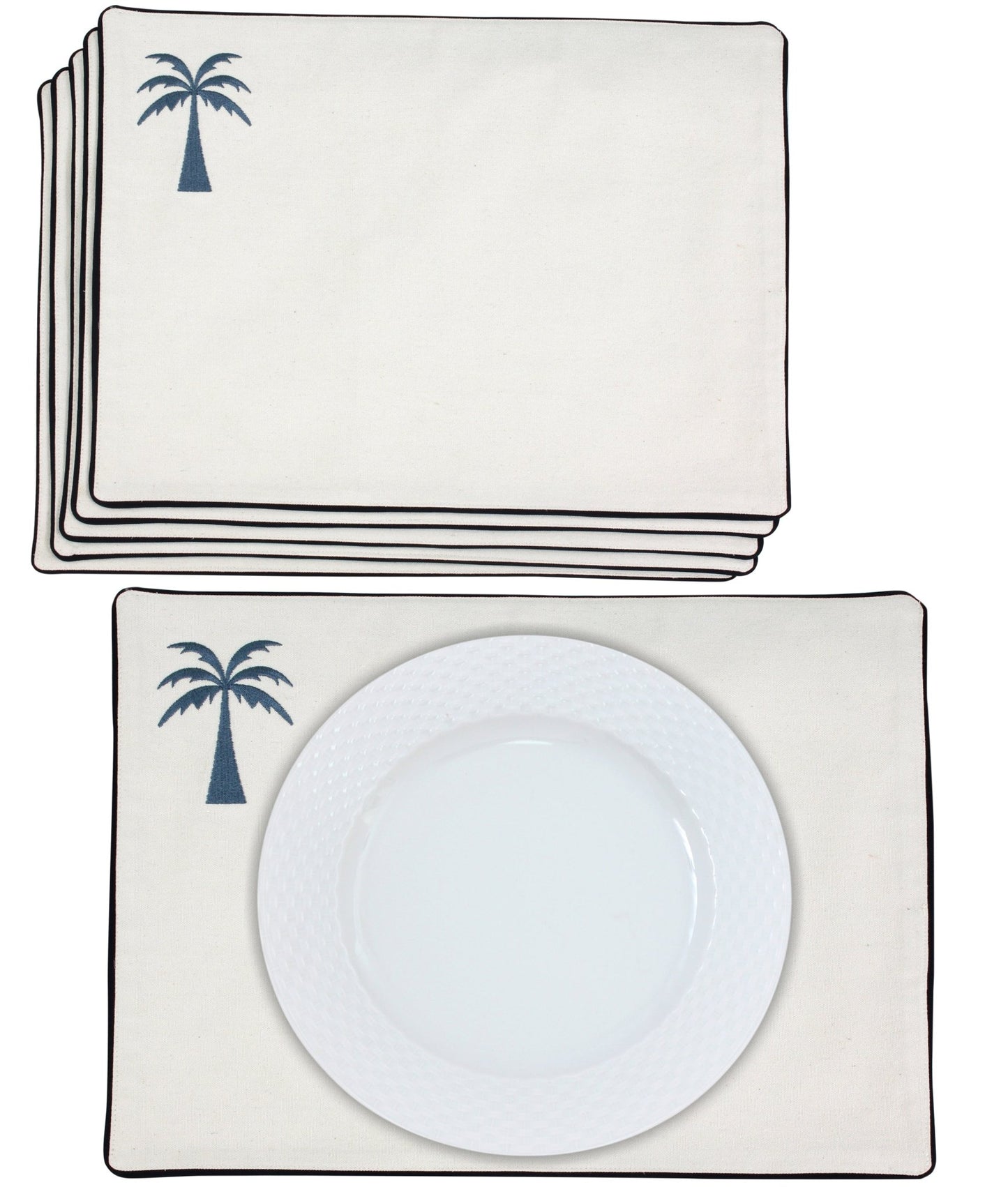 Placemats & Cutlery Set Of 6 Palm - Noury Hub