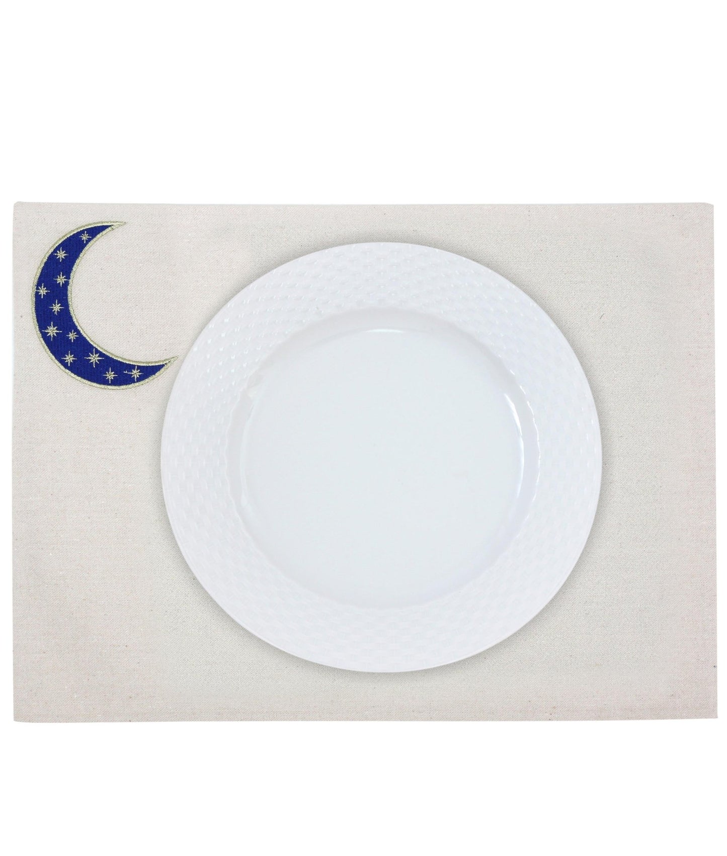 Placemats & Cutlery Set Of 6 Sparkling Crescent - Noury Hub
