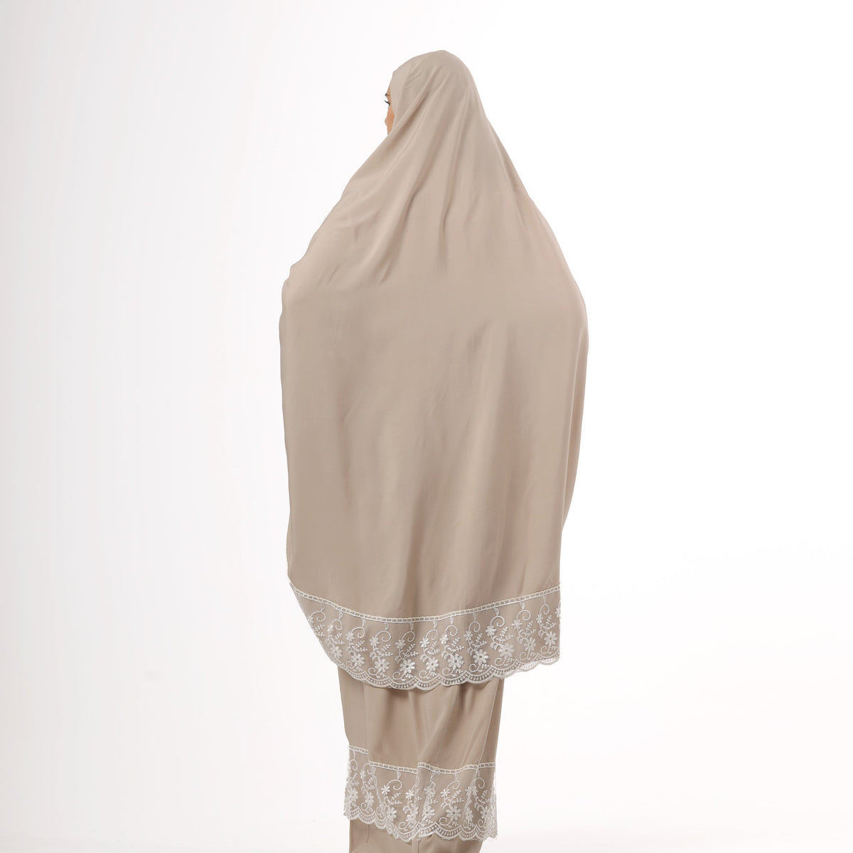 Prayer Dress Dantel Beige - Noury Hub