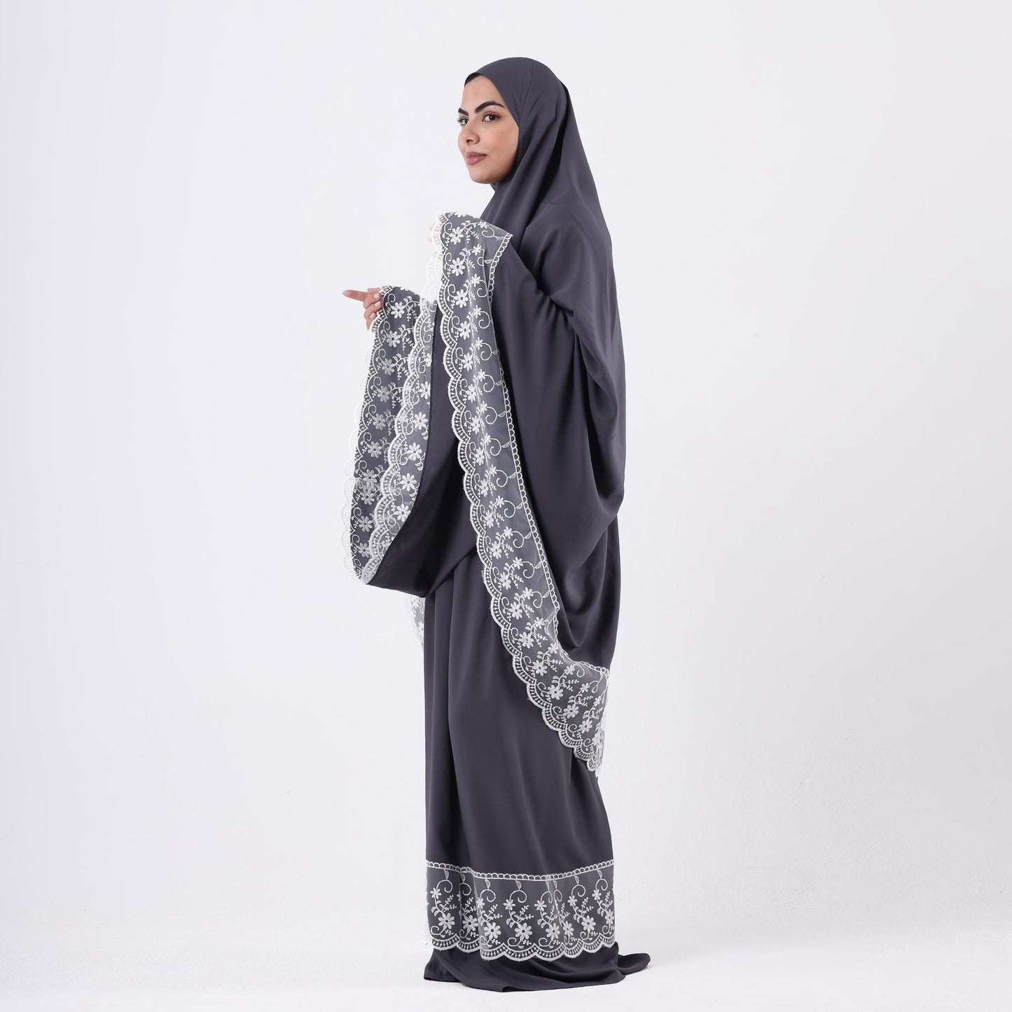 Prayer Dress Dantel Grey - Noury Hub