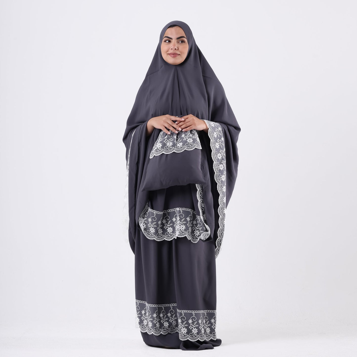 Prayer Dress Dantel Grey - Noury Hub