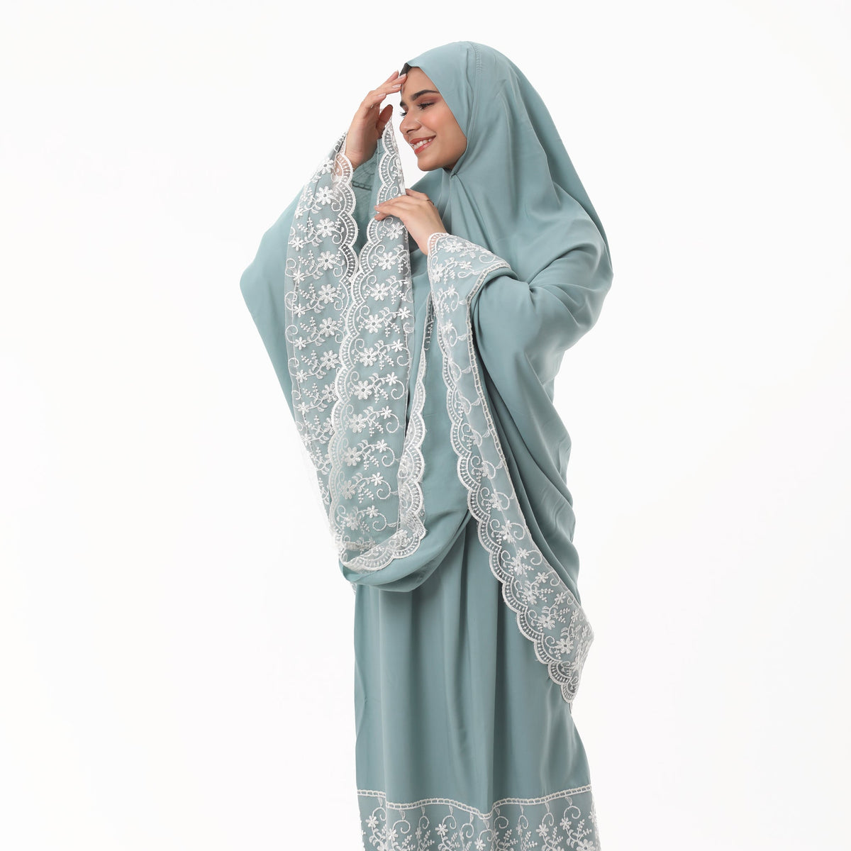 Prayer Dress Dantel Mint - Noury Hub