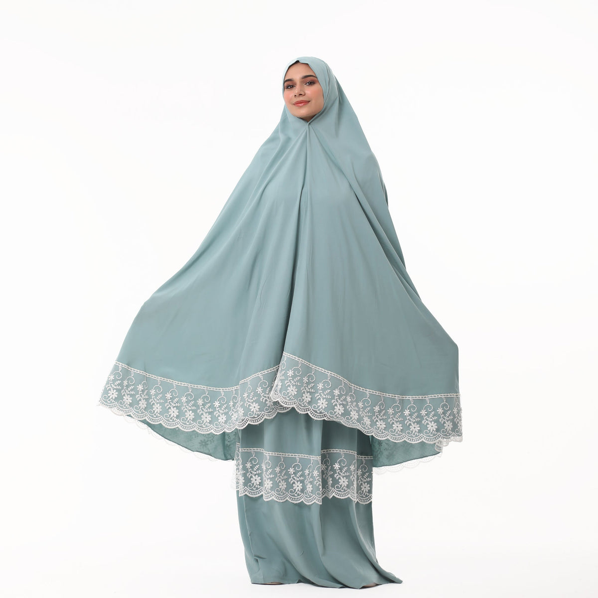 Prayer Dress Dantel Mint - Noury Hub