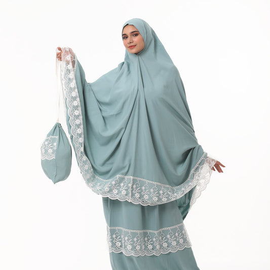 Prayer Dress Dantel Mint - Noury Hub