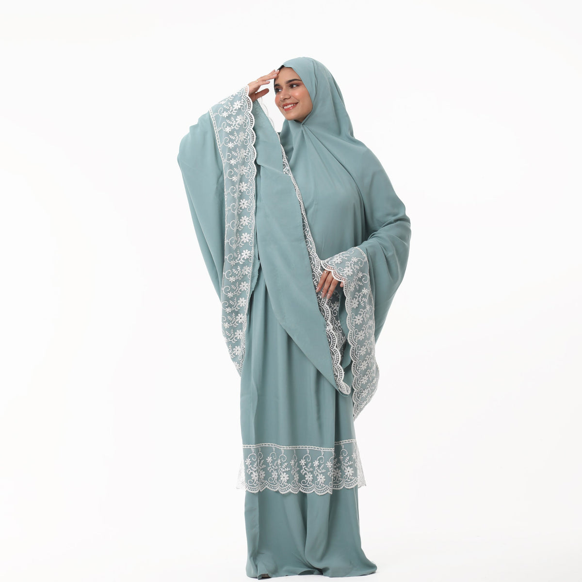 Prayer Dress Dantel Mint - Noury Hub