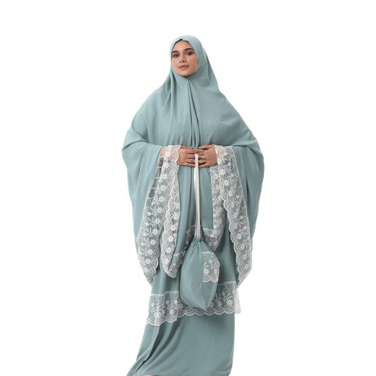 Prayer Dress Dantel Mint - Noury Hub