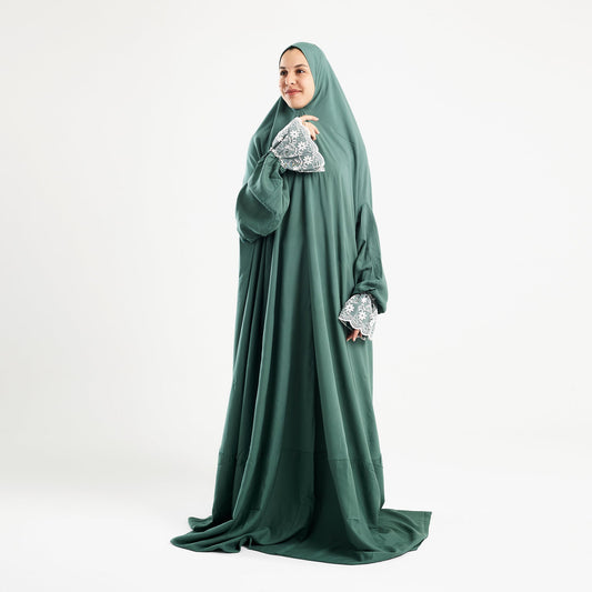 Prayer Dress One Piece Full Dress Mint Abaya - Noury Hub