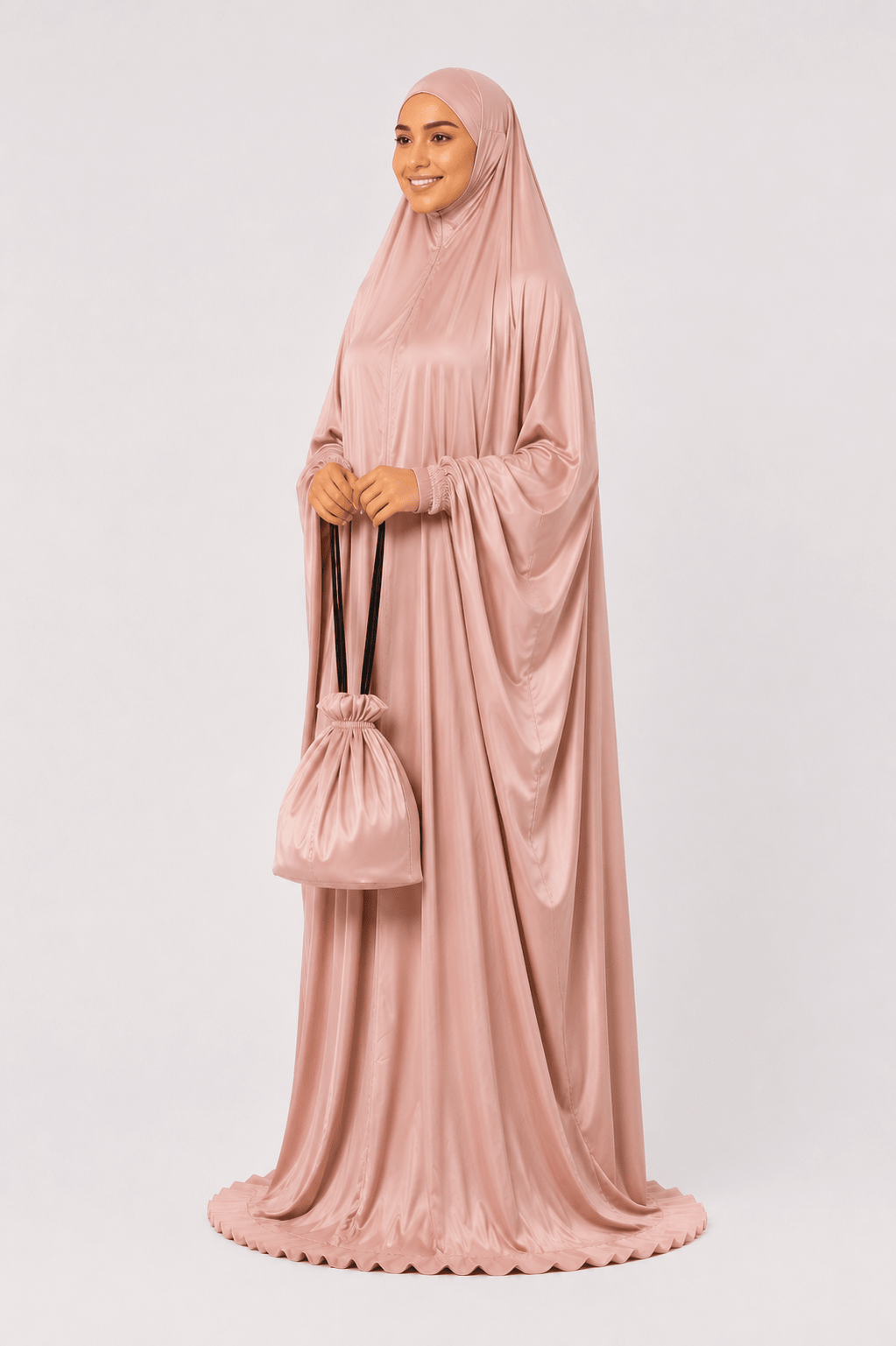 Prayer Dress Silk Pastel Pink - Noury Hub