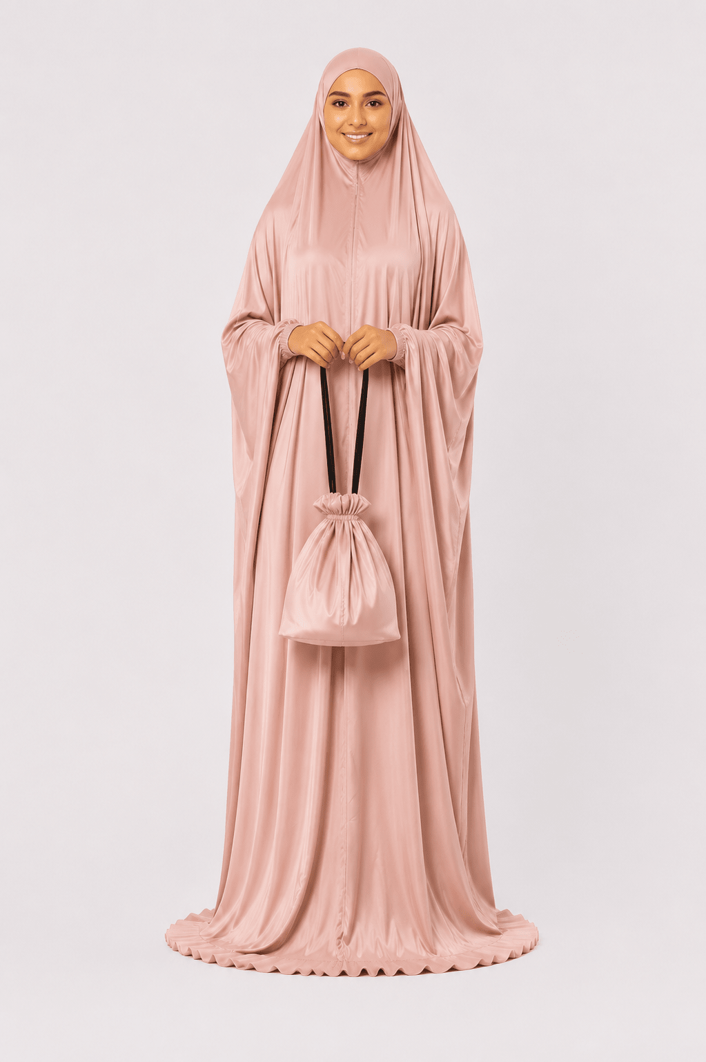 Prayer Dress Silk Pastel Pink - Noury Hub