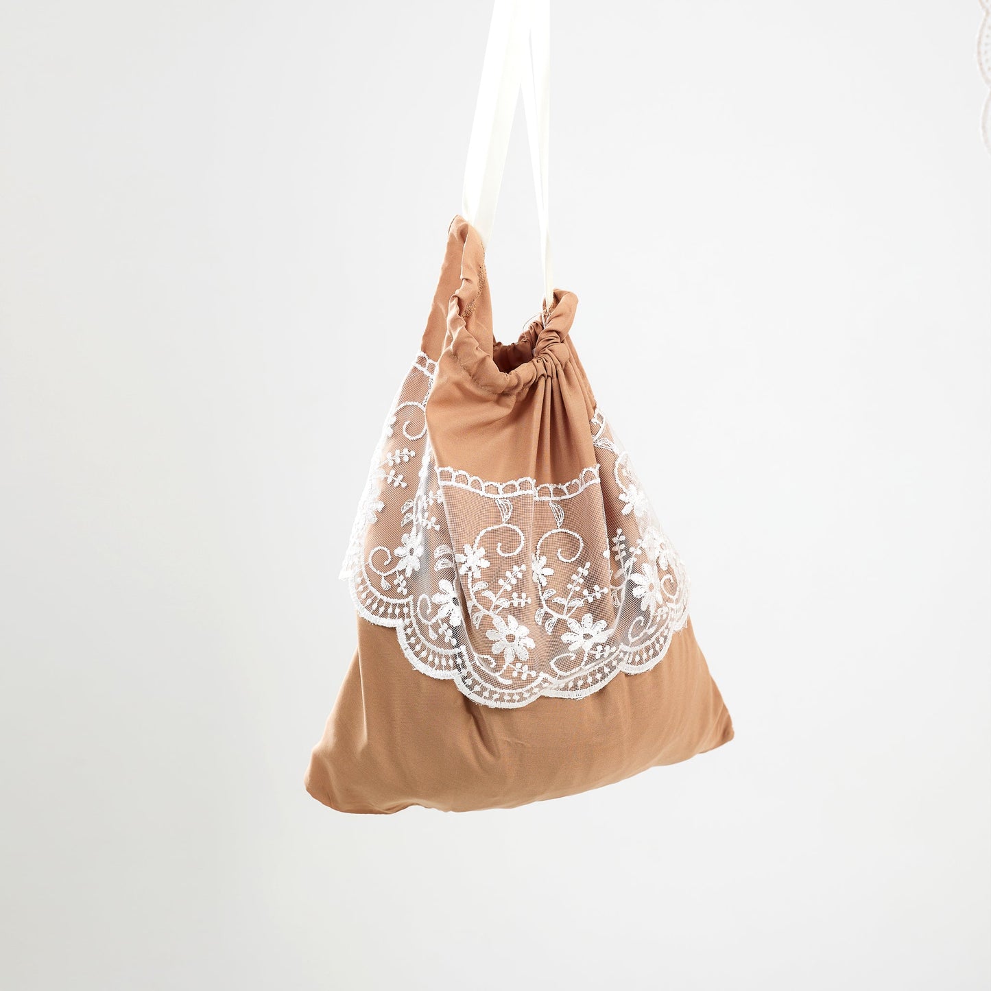 Prayer Dress Two Pieces Dantel Beige Abaya - Noury Hub