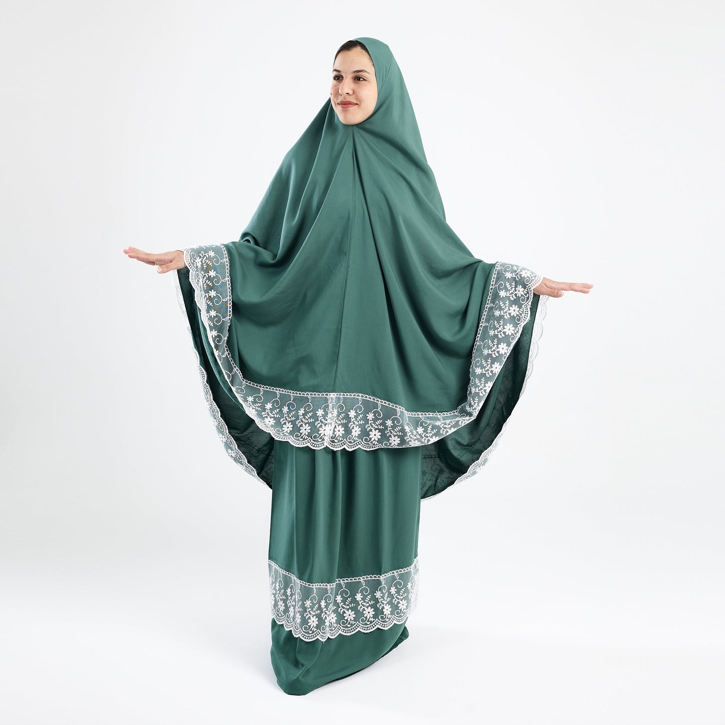 Prayer Dress Two Pieces Dantel Mint - Noury Hub