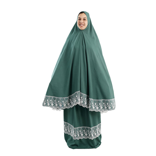 Prayer Dress Two Pieces Dantel Mint - Noury Hub