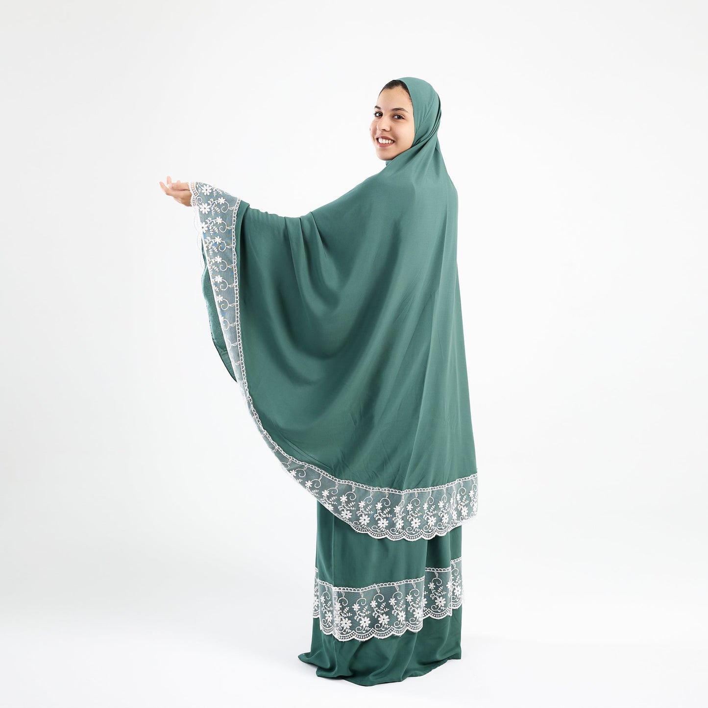 Prayer Dress Two Pieces Dantel Mint - Noury Hub