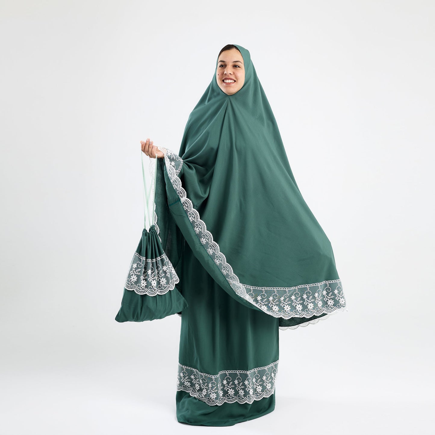 Prayer Dress Two Pieces Dantel Mint - Noury Hub
