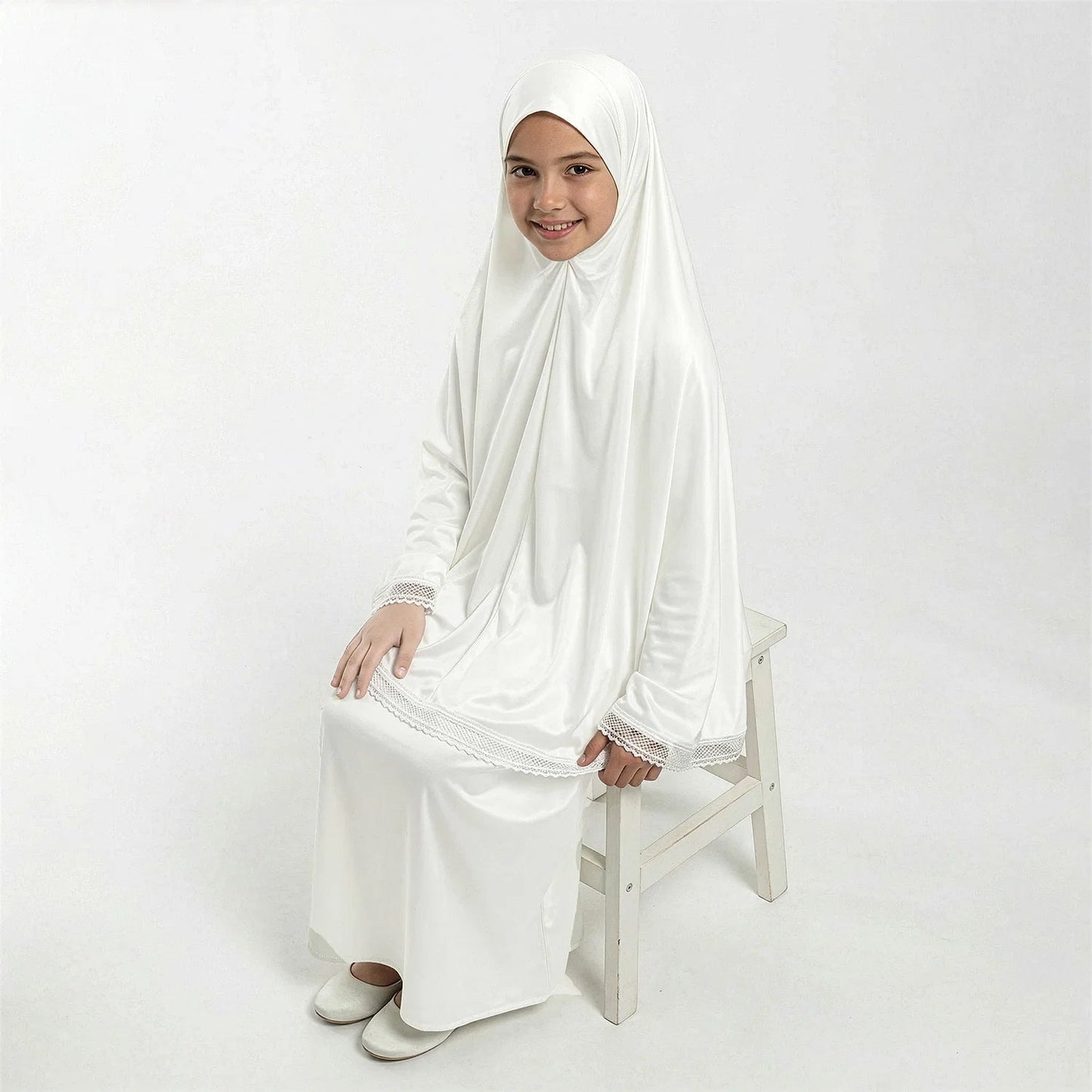 Prayer Wear - Khimar - Satin - Kids - Noury Hub