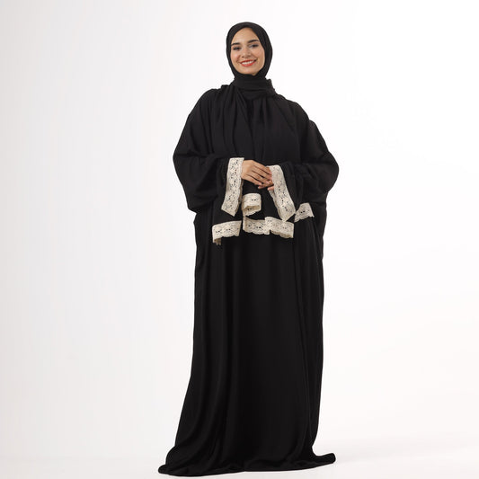 Prayer Dress One Piece With Headscarf Black - Noury Hub