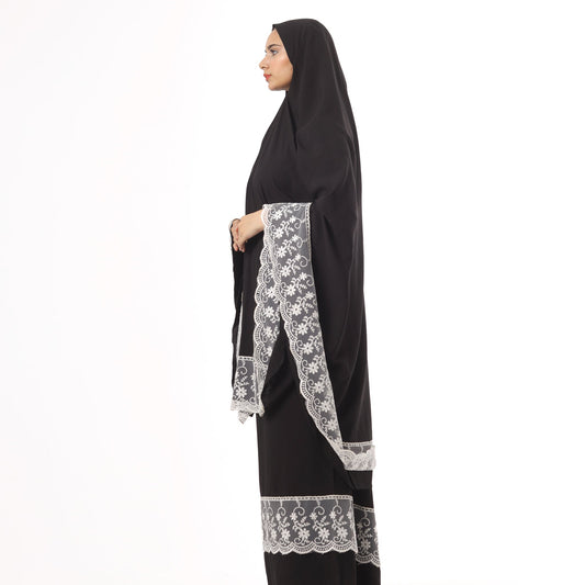 Prayer Dress Two Pieces Dantel Black - Noury Hub