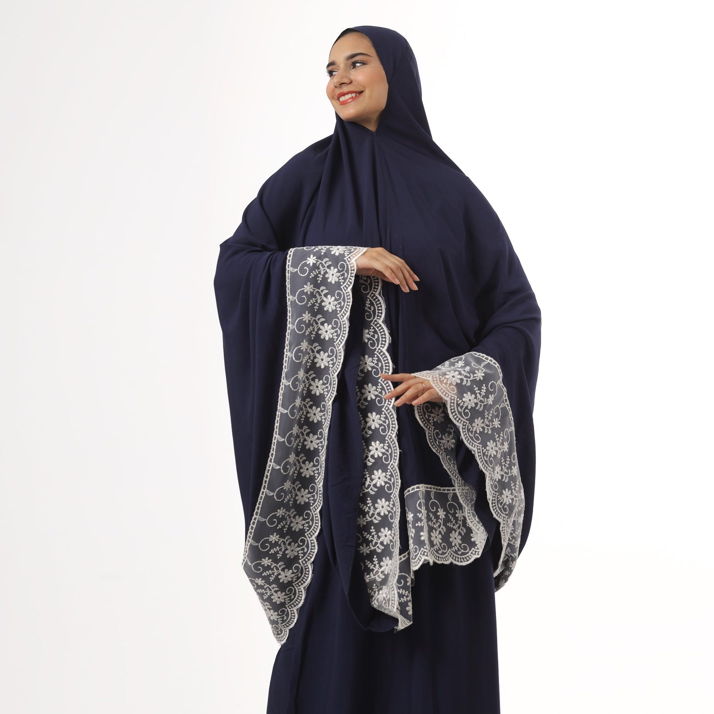 Prayer Dress Two Pieces Dantel Navy Blue - Noury Hub