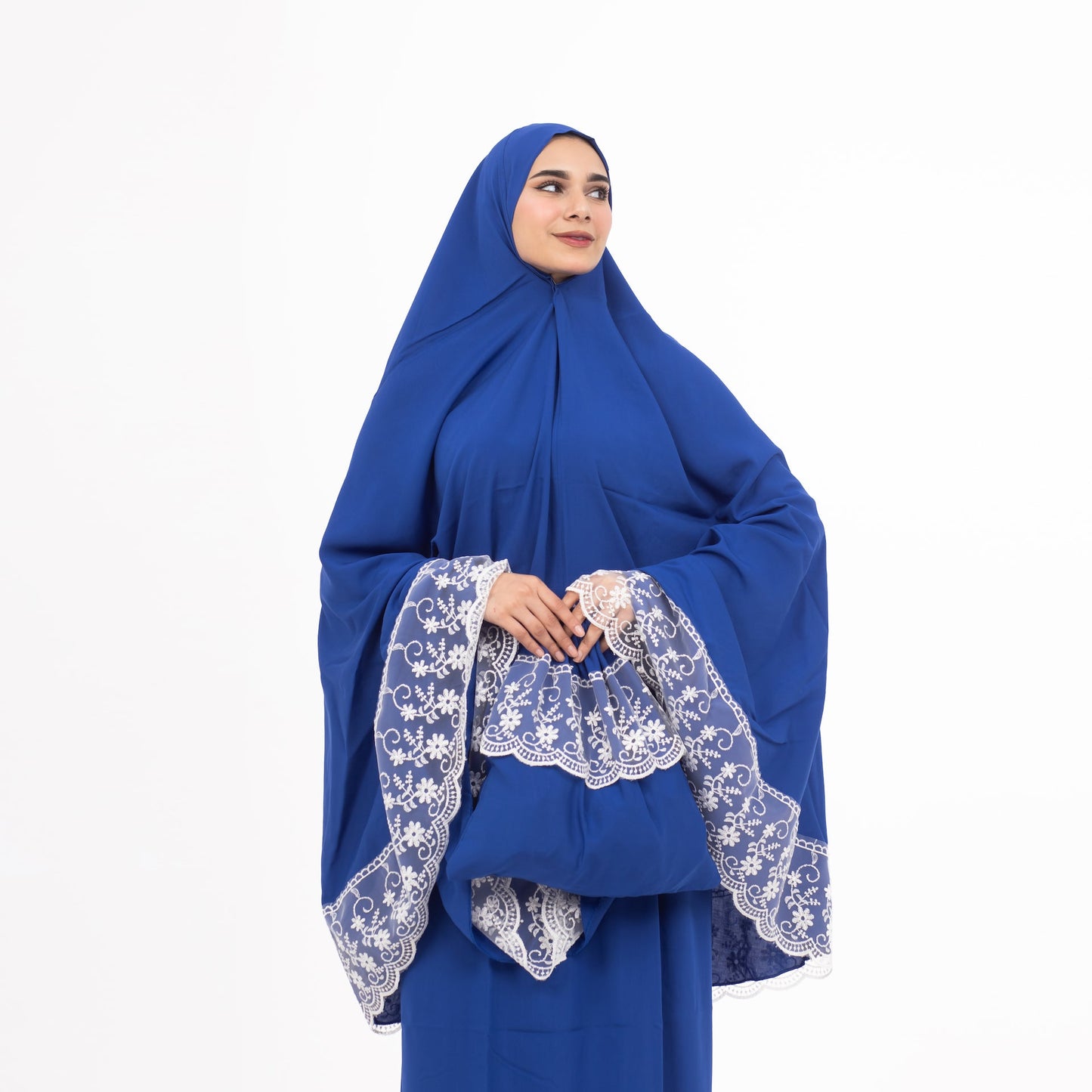 Prayer Dress Two Pieces Dantel Royal Blue - Noury Hub