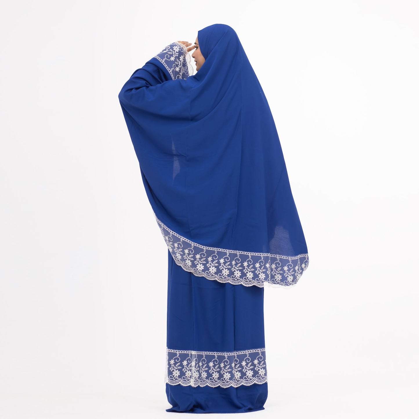 Prayer Dress Two Pieces Dantel Royal Blue - Noury Hub
