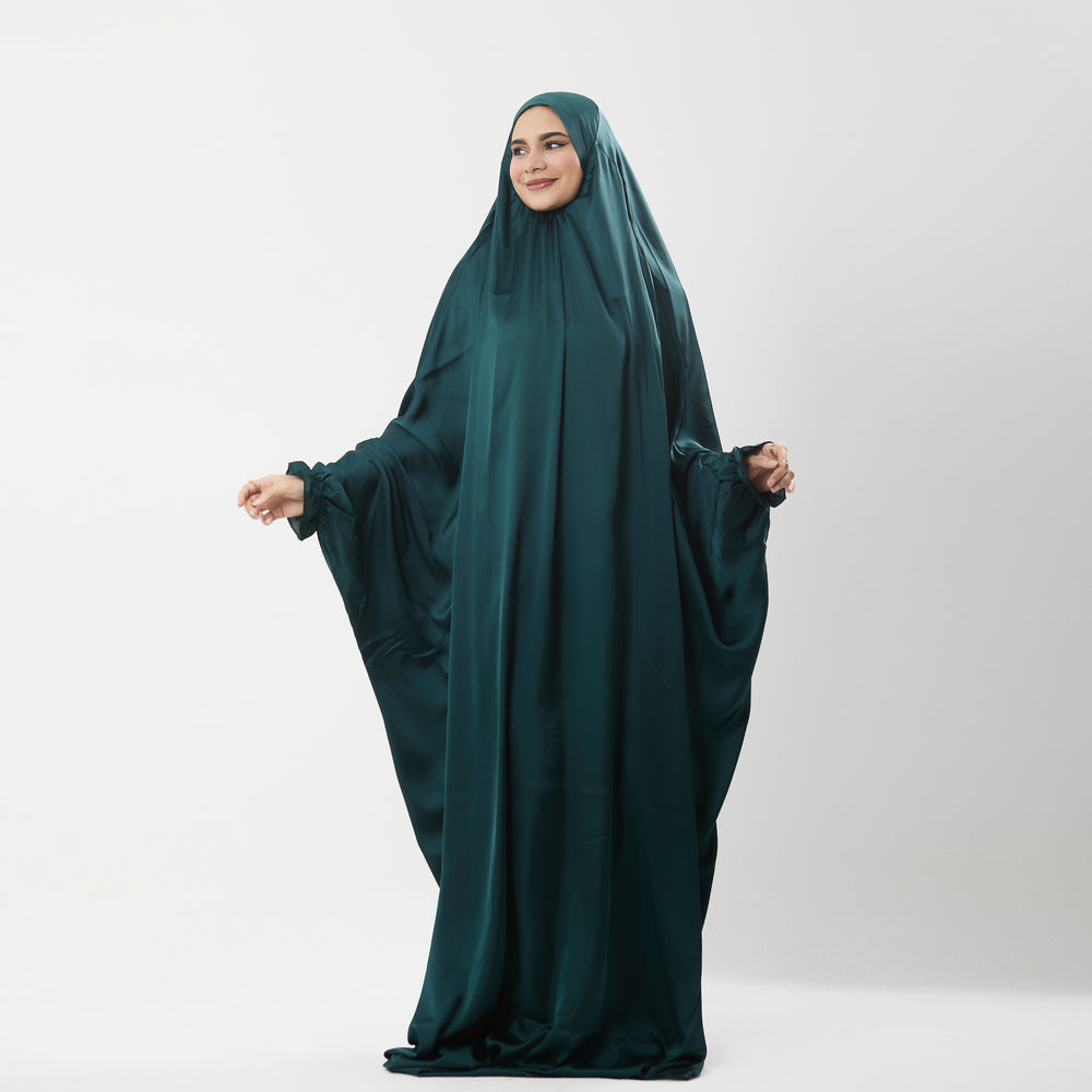 Abaya Silk Abaya Prayer Dress One Piece | Elegant Islamic Prayer Attir