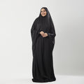 Abaya Silk Abaya Prayer Dress One Piece | Elegant Islamic Prayer Attire for Women Black