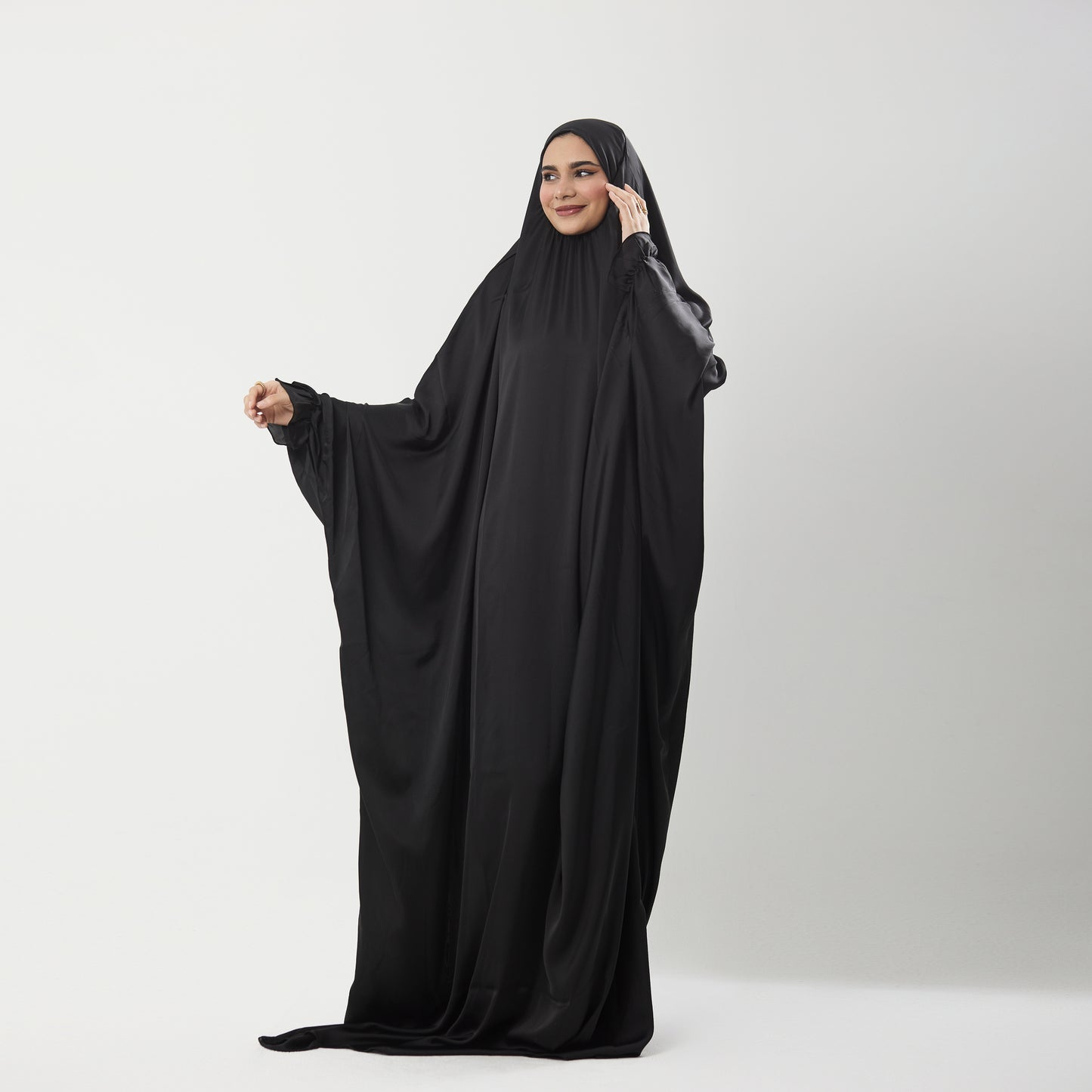 Abaya Silk Abaya Prayer Dress One Piece | Elegant Islamic Prayer Attire for Women Black