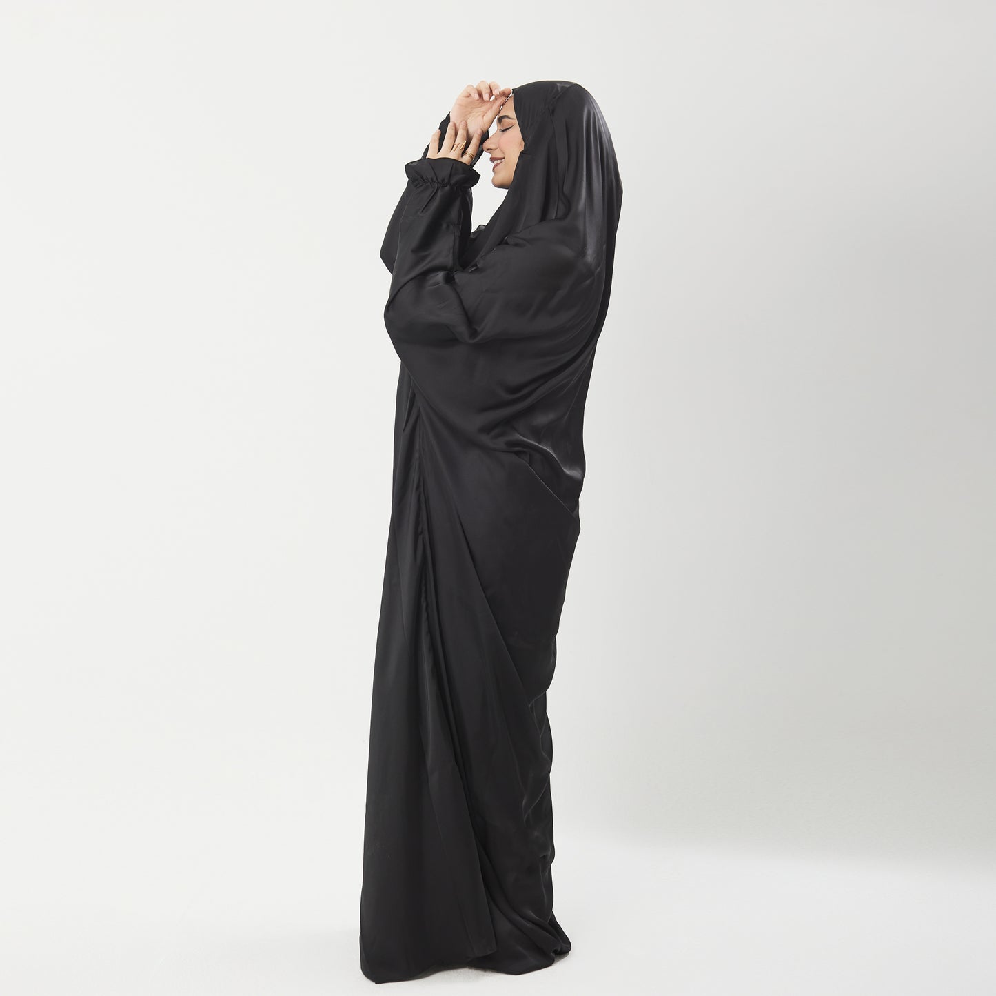 Abaya Silk Abaya Prayer Dress One Piece | Elegant Islamic Prayer Attire for Women Black