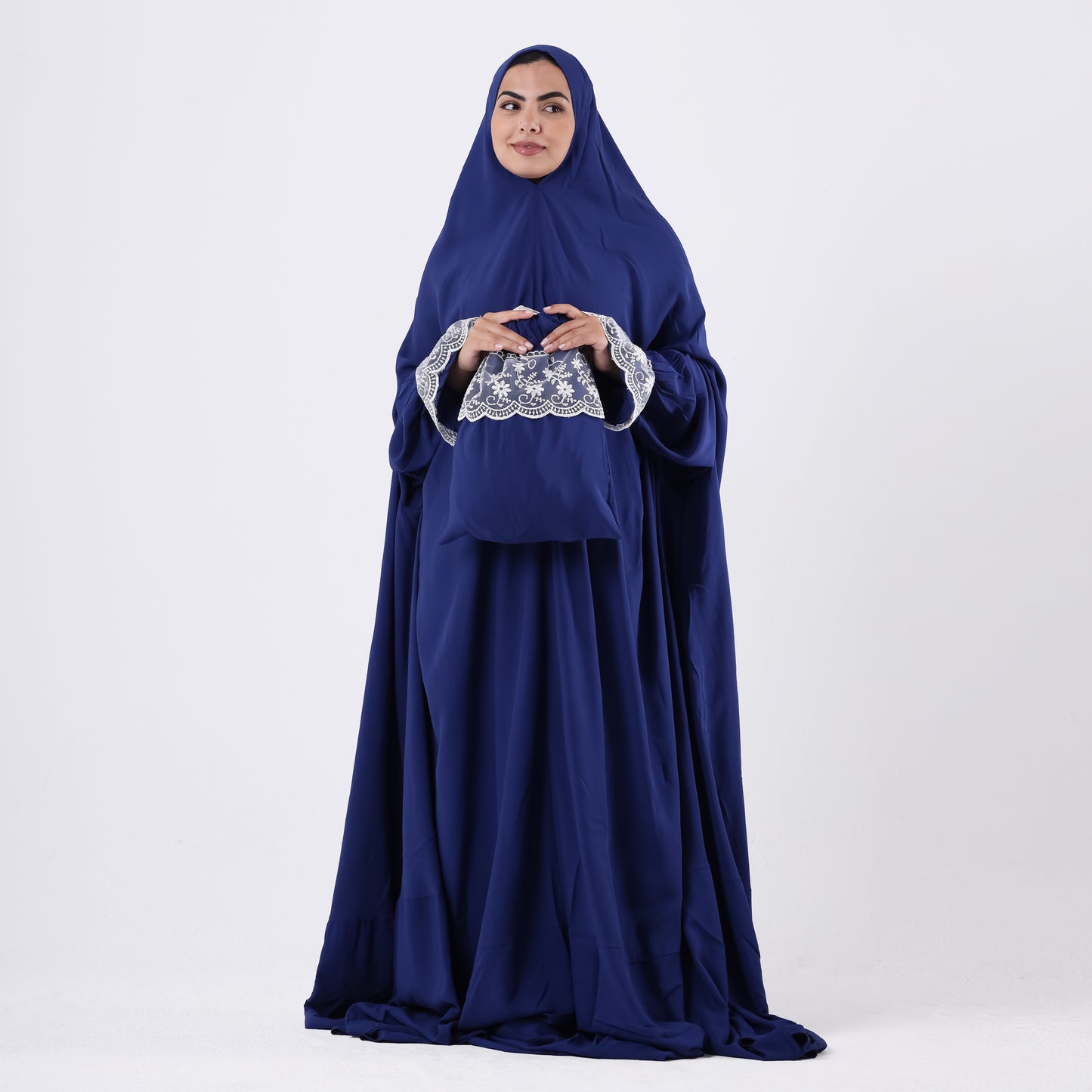 Prayer Dress One Piece Full Dress Blue Abaya