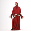 Prayer Dress One Piece With Headscarf Burgundy