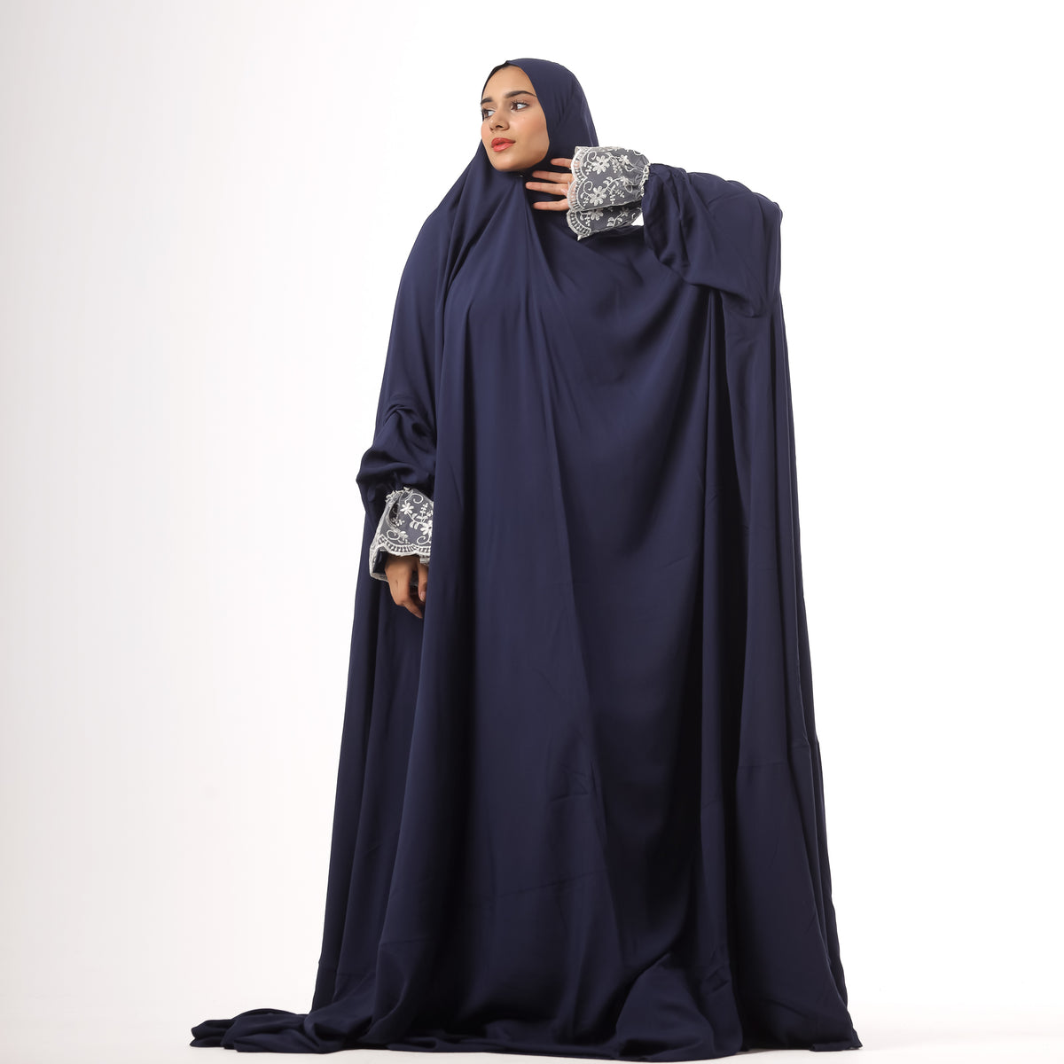 Prayer Dress One Piece Full Dress Blue Abaya