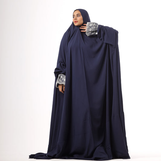 Prayer Dress One Piece Full Dress Blue Abaya