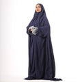 Prayer Dress One Piece Full Dress Blue Abaya