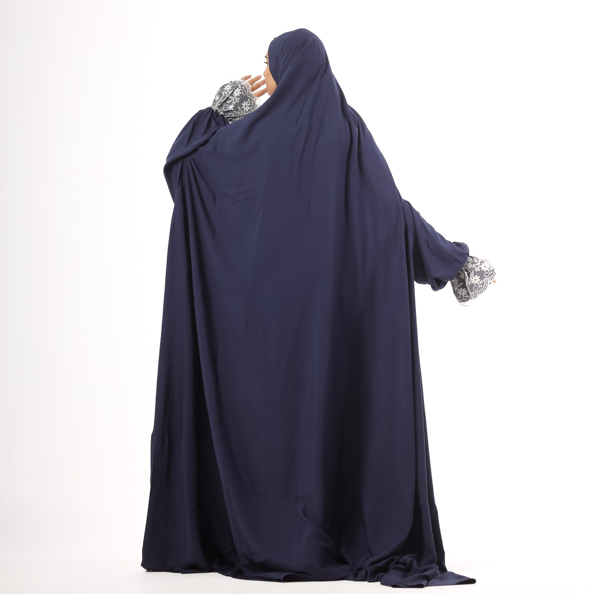 Prayer Dress One Piece Full Dress Blue Abaya