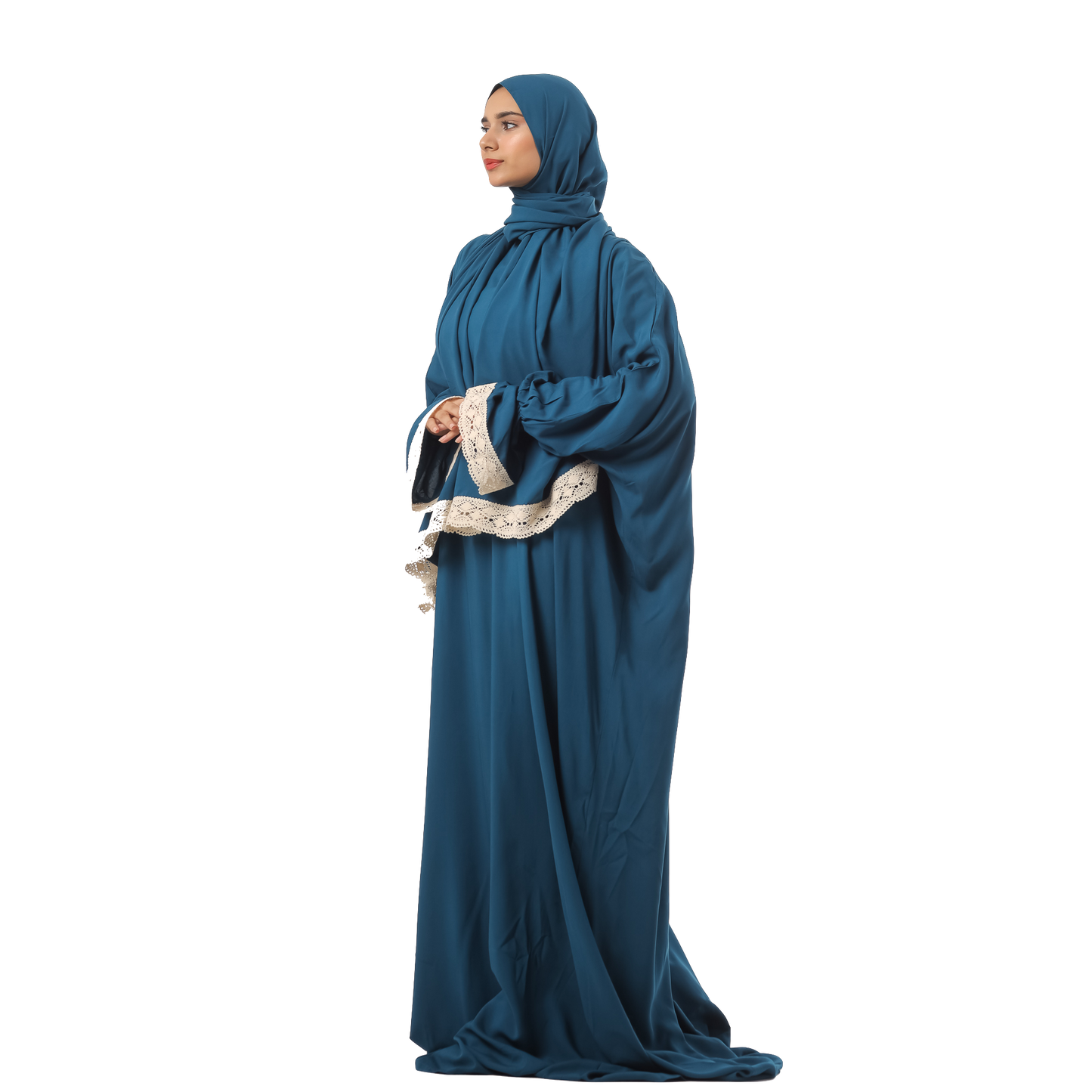 Prayer Dress One Piece With Headscarf Dark Green