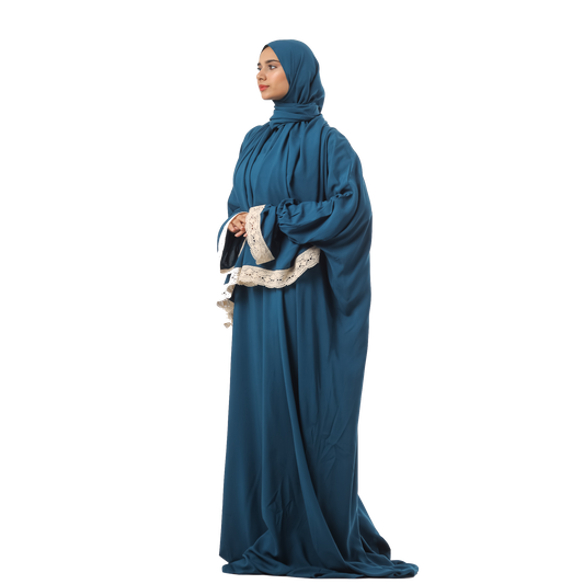 Prayer Dress One Piece With Headscarf Dark Green