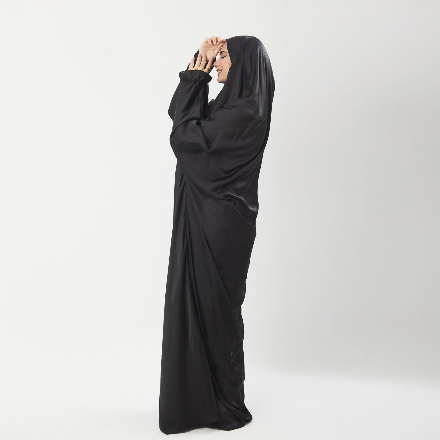 Abaya Silk Abaya Prayer Dress One Piece | Elegant Islamic Prayer Attire for Women Black - Noury Hub
