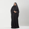 Abaya Silk Abaya Prayer Dress One Piece | Elegant Islamic Prayer Attire for Women Black - Noury Hub