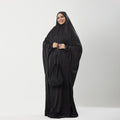 Abaya Silk Abaya Prayer Dress One Piece | Elegant Islamic Prayer Attire for Women Black - Noury Hub