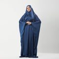 Abaya Silk Abaya Prayer Dress One Piece | Elegant Islamic Prayer Attire for Women Blue - Noury Hub