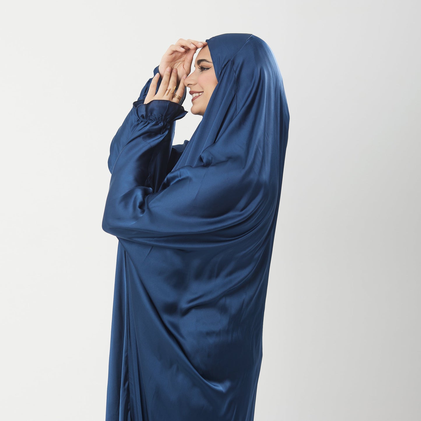 Abaya Silk Abaya Prayer Dress One Piece | Elegant Islamic Prayer Attire for Women Blue - Noury Hub