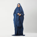 Abaya Silk Abaya Prayer Dress One Piece | Elegant Islamic Prayer Attire for Women Blue - Noury Hub