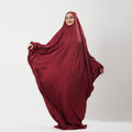 Abaya Silk Abaya Prayer Dress One Piece | Elegant Islamic Prayer Attire for Women Burgundy - Noury Hub